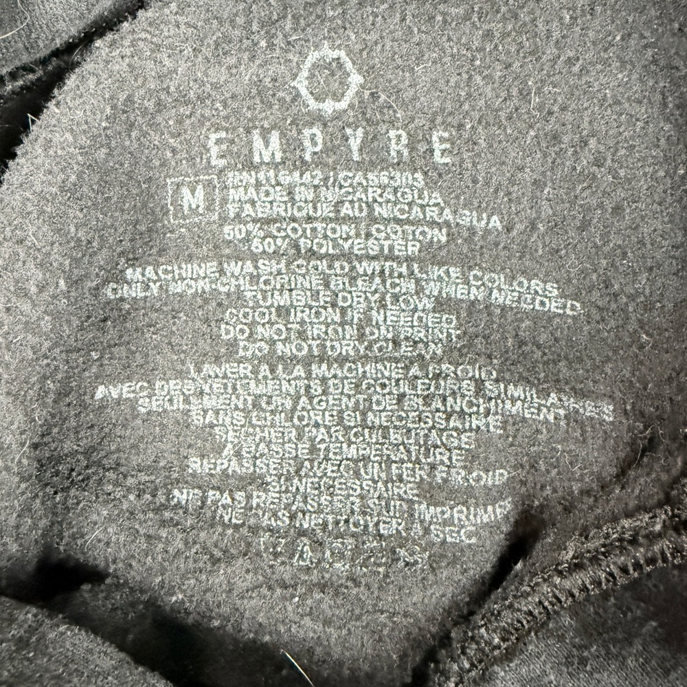 Empyre Hoodie Mens Medium Black Dragon Graphic Pullover Japanese Streetwear Y2K - Picture 2 of 10